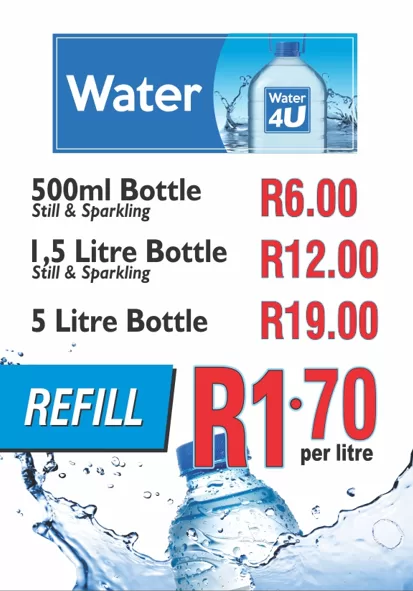 water 4U pricing